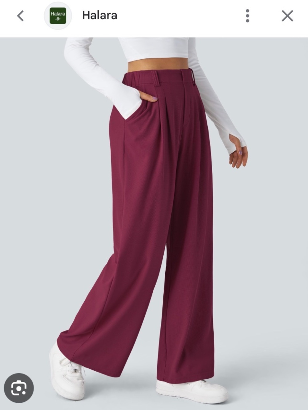 HALARA High Waisted Wide Leg Waffle Fabric Pants (Tall)